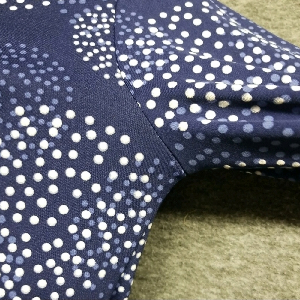 Valerie Stevens Women's Blue, With White Polka Dot, 3/4 Sleeve Size S Top Blouse - Picture 6 of 16